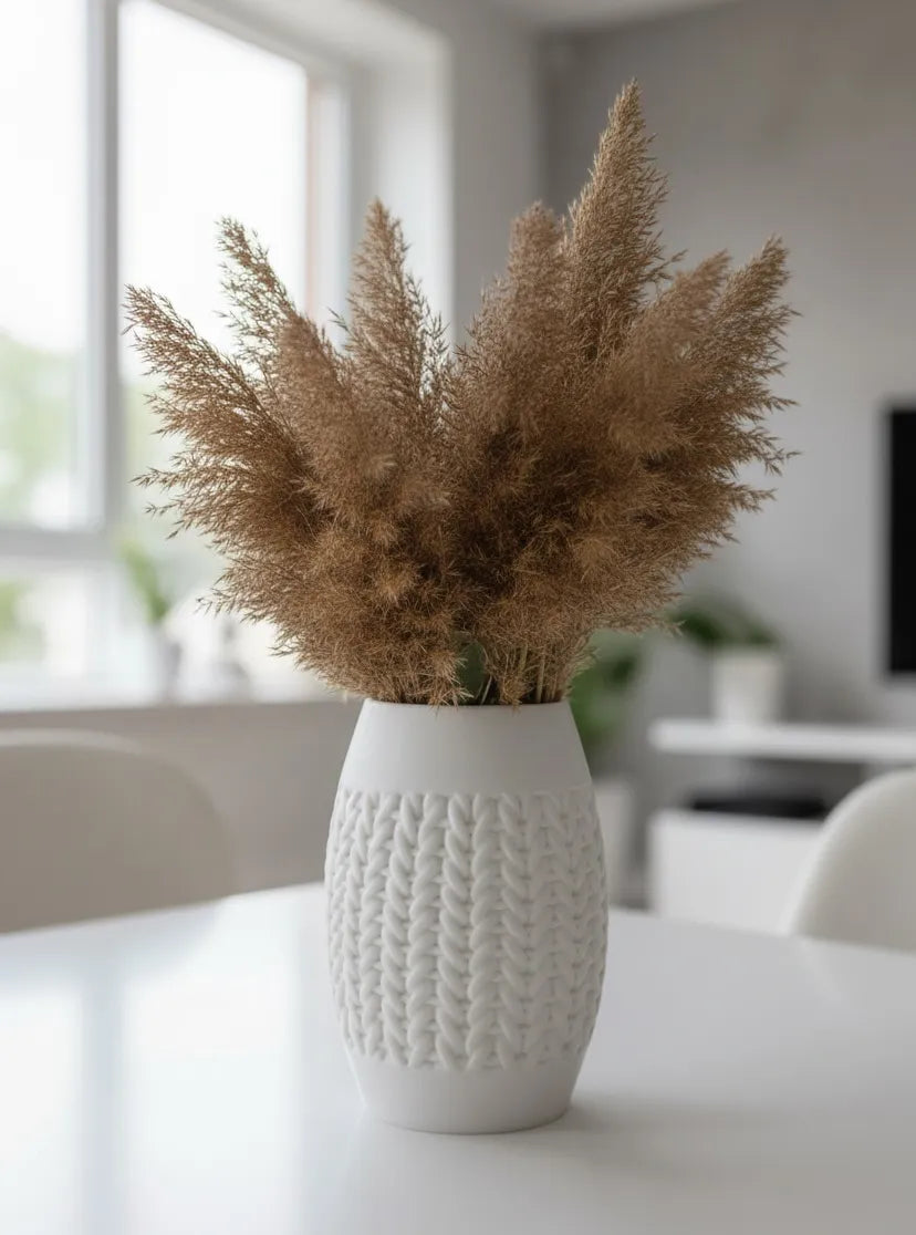 Knit Tall Vase detail – 3D Printed Textured Design Vase by FOFUS Kerala
