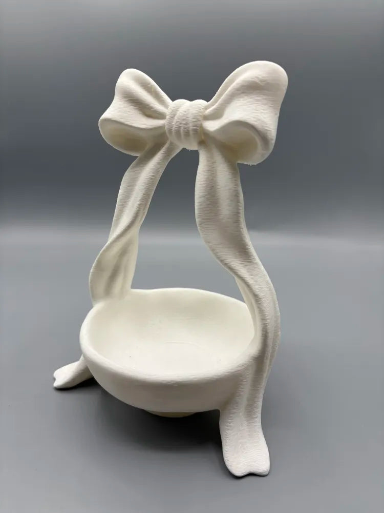 Coquette Bow Catchall Dish detail – 3D Printed Cute Bow Trinket Dish by FOFUS Kerala