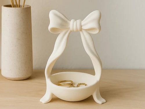 Coquette Bow Catchall Dish Cute Jewelry and Key Tray – 3D Printed Bow Trinket Dish by FOFUS, Thrissur Kerala