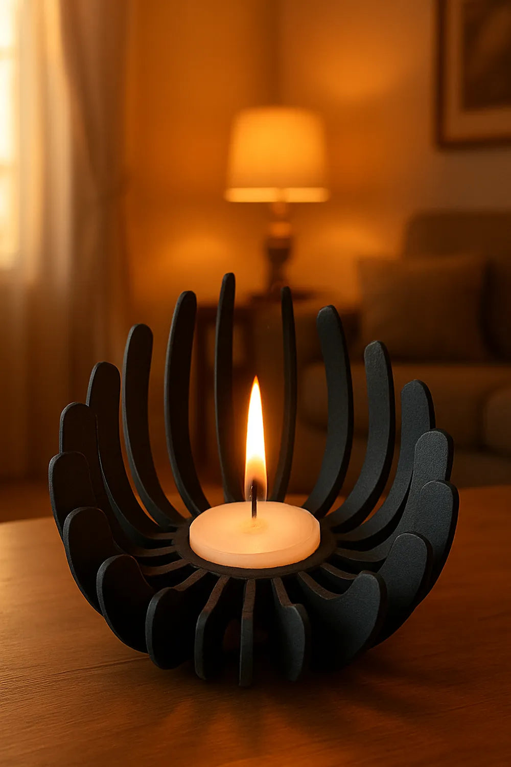Lotus Flower Candle Holder detail – 3D Printed Lotus Shaped Tealight Holder by FOFUS Kerala
