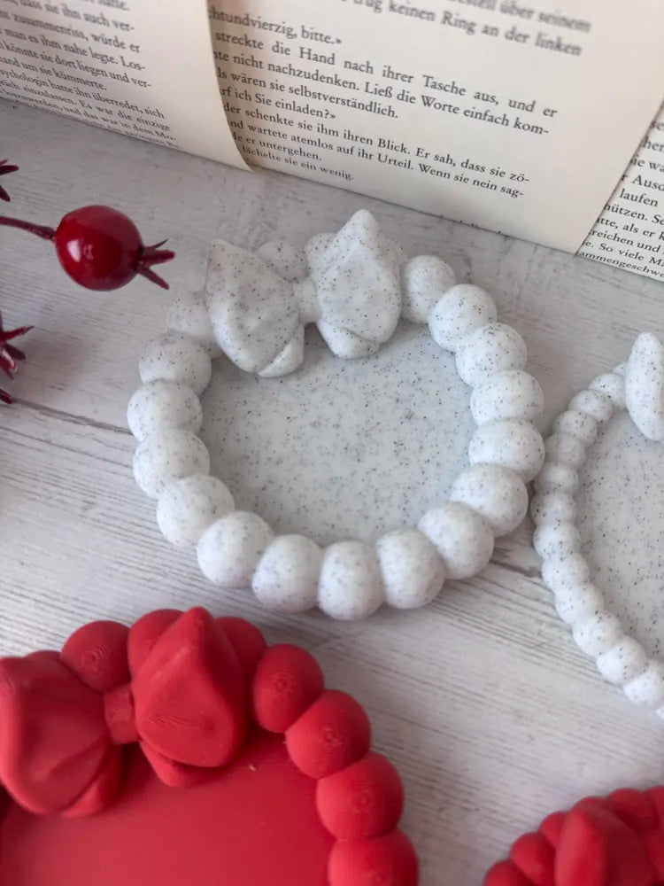 Bow Coaster Tray detail – 3D Printed Feminine Home Accessory by FOFUS Kerala