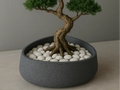 Stone Texture Planter and Minimal Catchall Tray – 3D Printed Desk Organiser Set by FOFUS, Thrissur Kerala