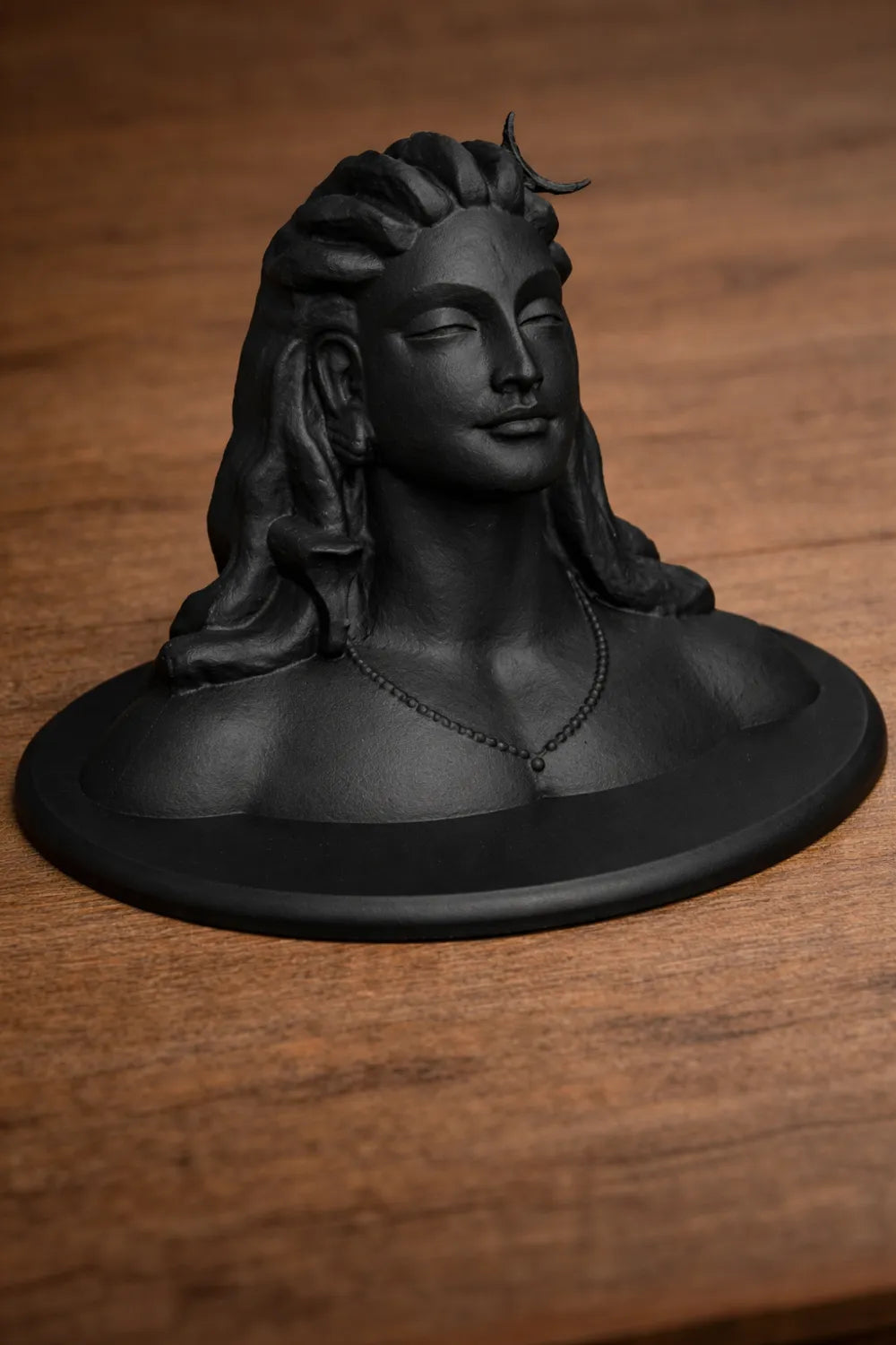 Adiyogi Shiva Oval Base Sculpture angle – 3D Printed Mahashivratri Idol by FOFUS Kerala