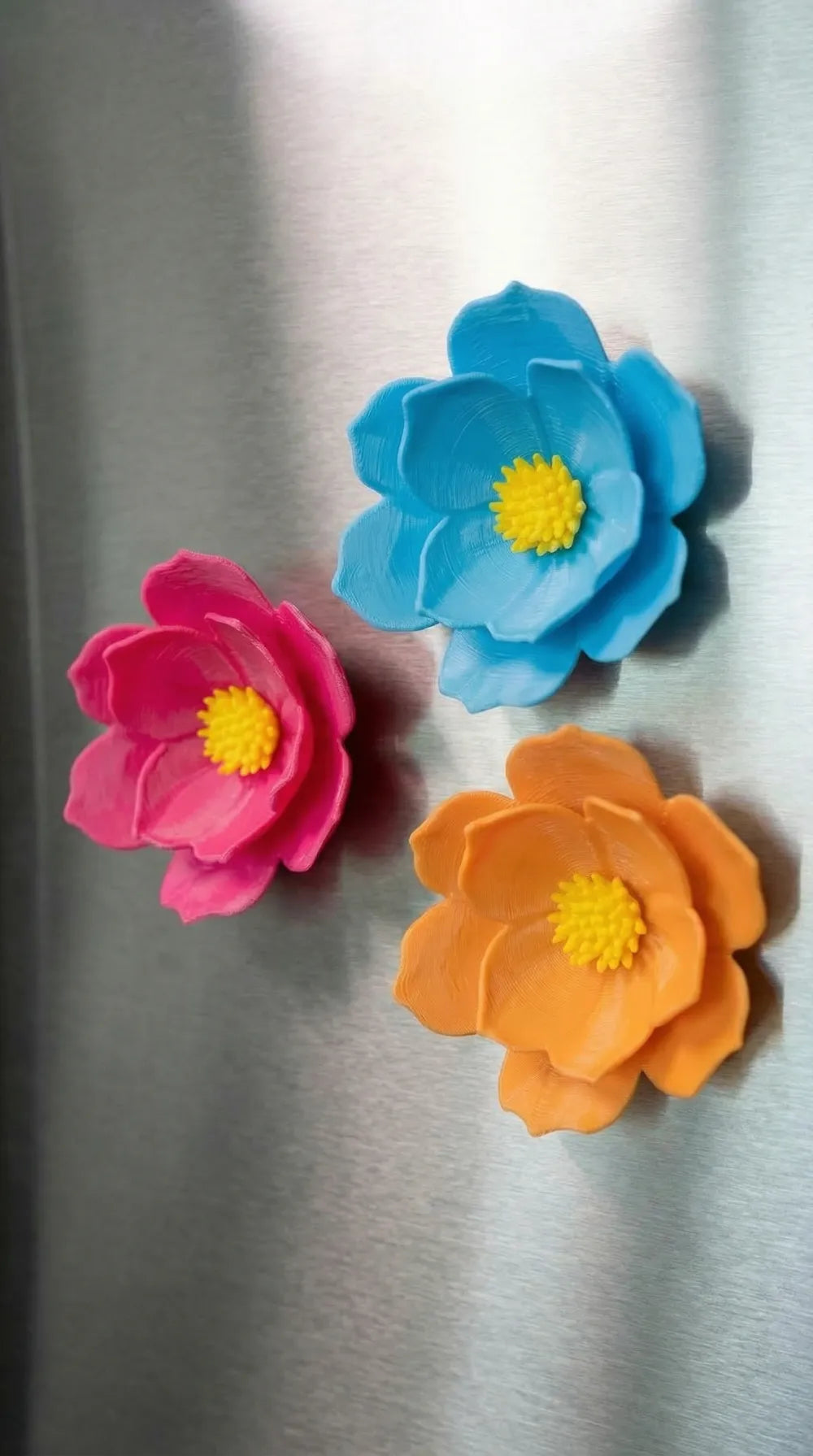 Multi-Part Flower Fridge Magnet angle – 3D Printed Decorative Floral Kitchen Magnet by FOFUS Kerala