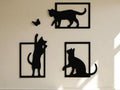 Playful Cats and Butterfly 3-Piece Wall Decor Set – 3D Printed by FOFUS, Thrissur Kerala