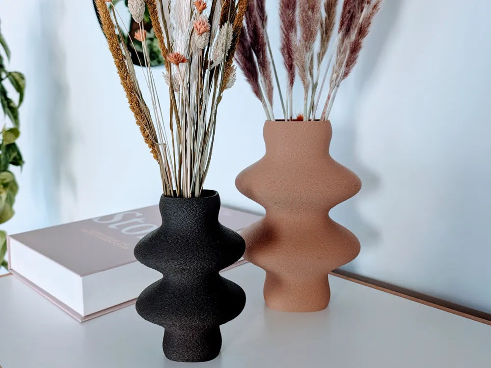 Japandi Vase Fuzzy Skin – 3D Printed Textured Minimalist Vase by FOFUS, Thrissur Kerala