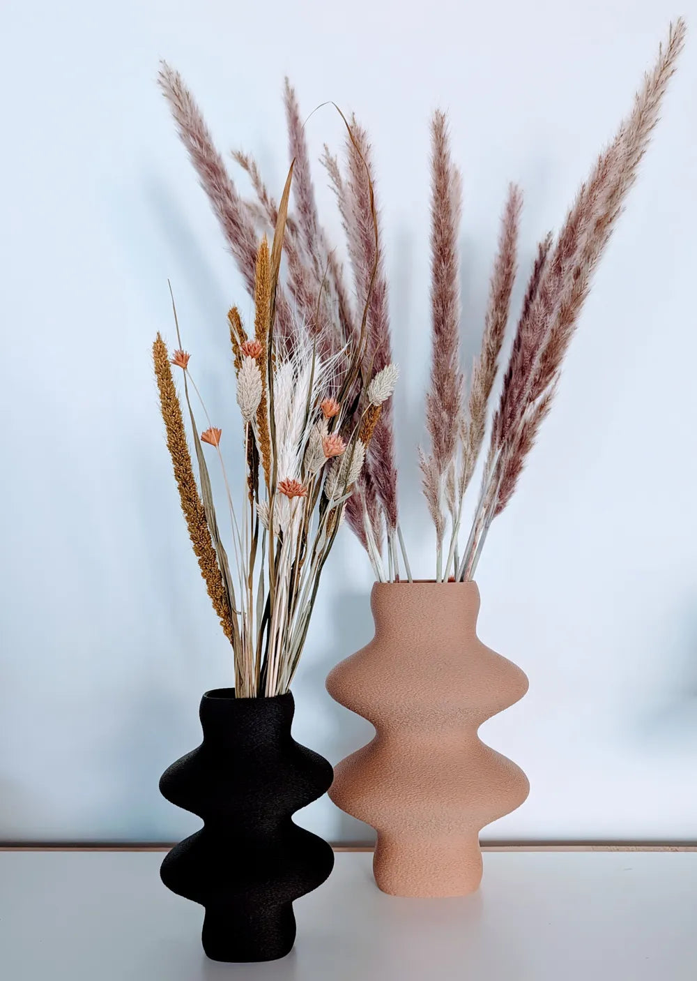 Japandi Vase Fuzzy Skin detail – 3D Printed Textured Minimalist Vase by FOFUS Kerala
