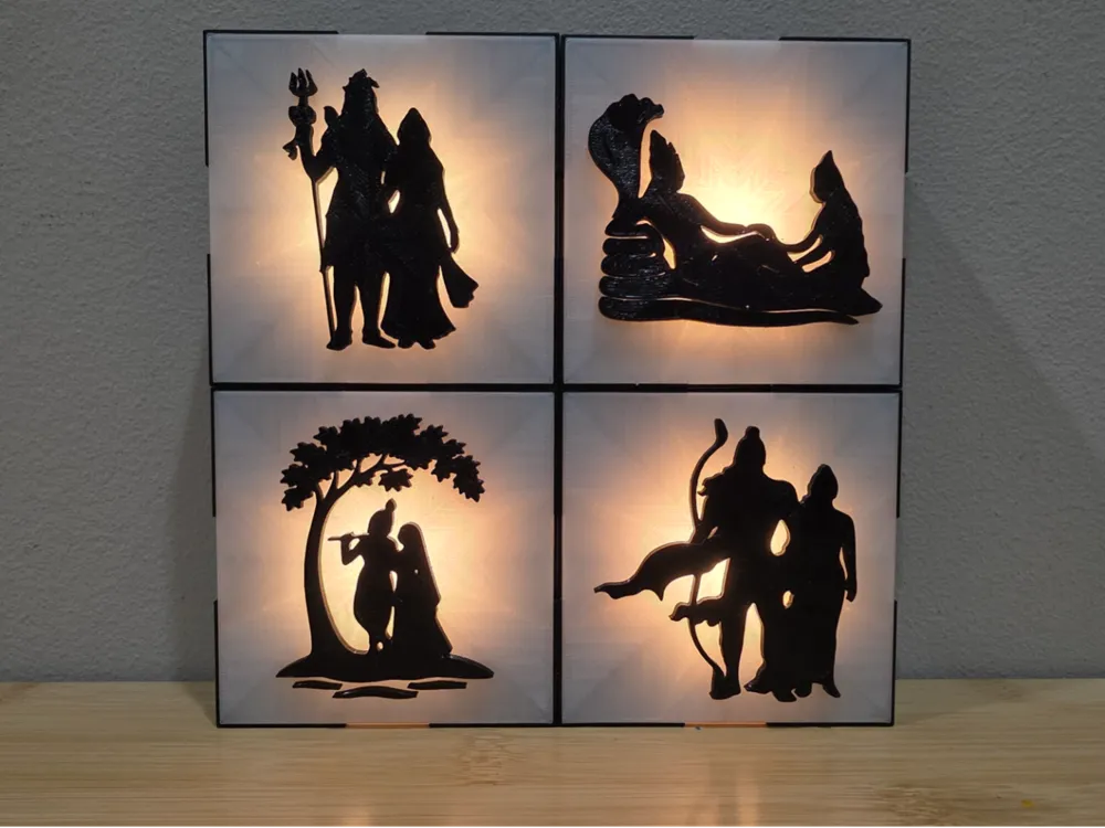 Hindu Gods and Goddesses Tile Lamp – 3D Printed Sacred Art Light by 3D Divine | FOFUS, Thrissur Kerala
