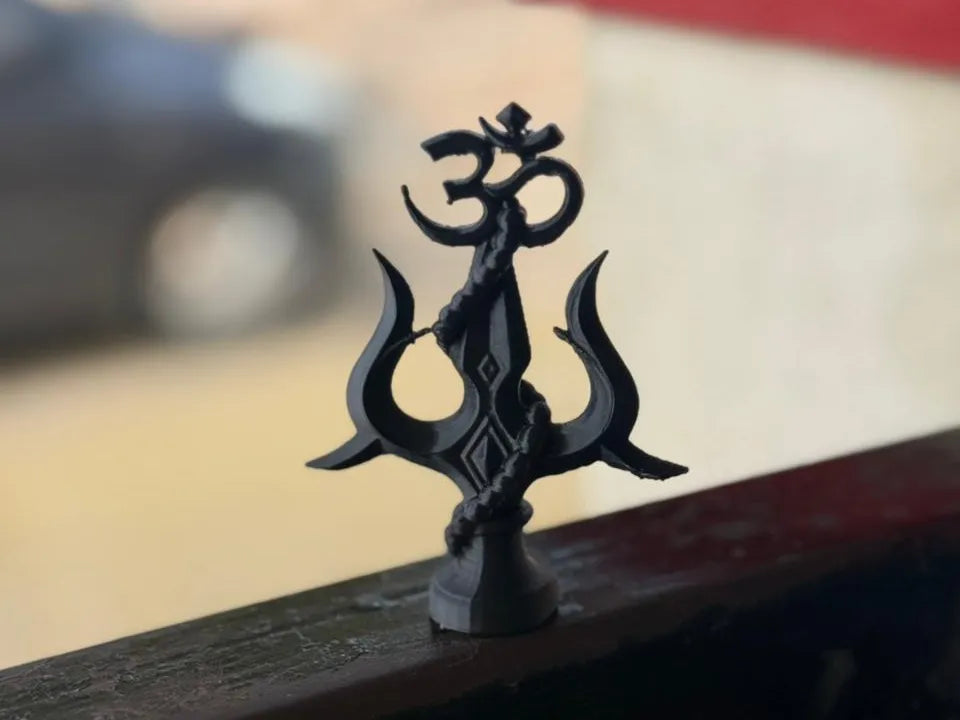 Shiva Trishul Trident Decorative Stand – 3D printed sacred symbol of Lord Shiva, freestanding altar piece by FOFUS Kerala
