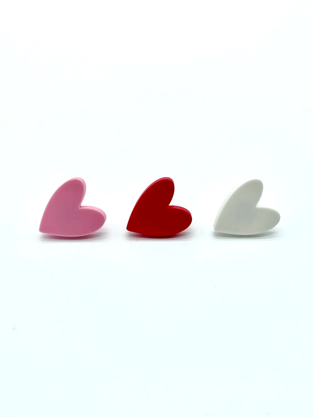 Valentine Heart Stud Earrings angle – 3D Printed Romantic Gift Jewellery by FOFUS Kerala