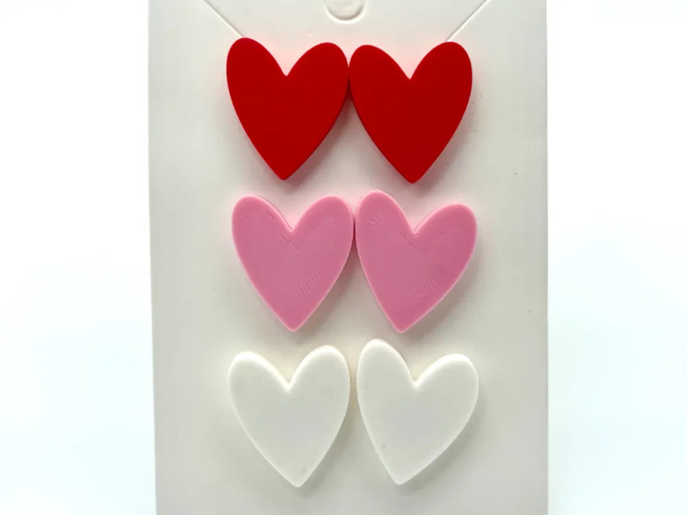 Valentine's Day Heart Stud Earrings – 3D Printed Romantic Gift Jewellery by FOFUS, Thrissur Kerala