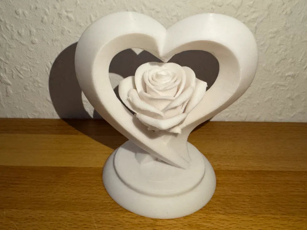 Heart with Rose Sculpture – 3D Printed Romantic Rose Heart Gift Decor by FOFUS, Thrissur Kerala