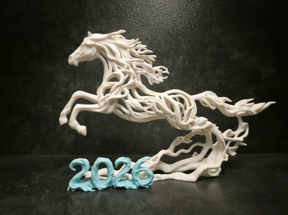 Year of the Horse 2026 angle – 3D Printed Chinese New Year Lunar Horse Collectible by FOFUS Kerala
