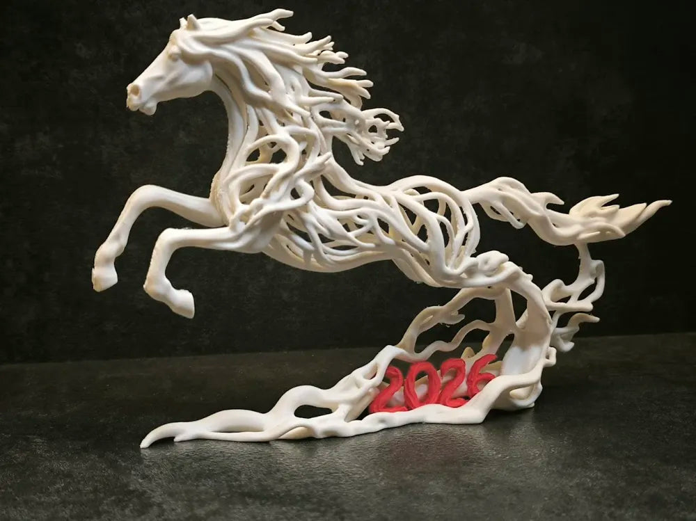 Year of the Horse 2026 detail – 3D Printed Chinese New Year Lunar Horse Collectible by FOFUS Kerala
