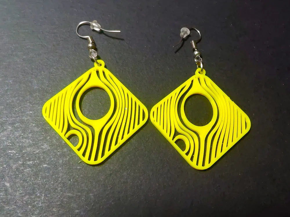 Veil of Echoes Earrings angle – 3D Printed Mystical Jewellery by FOFUS Kerala