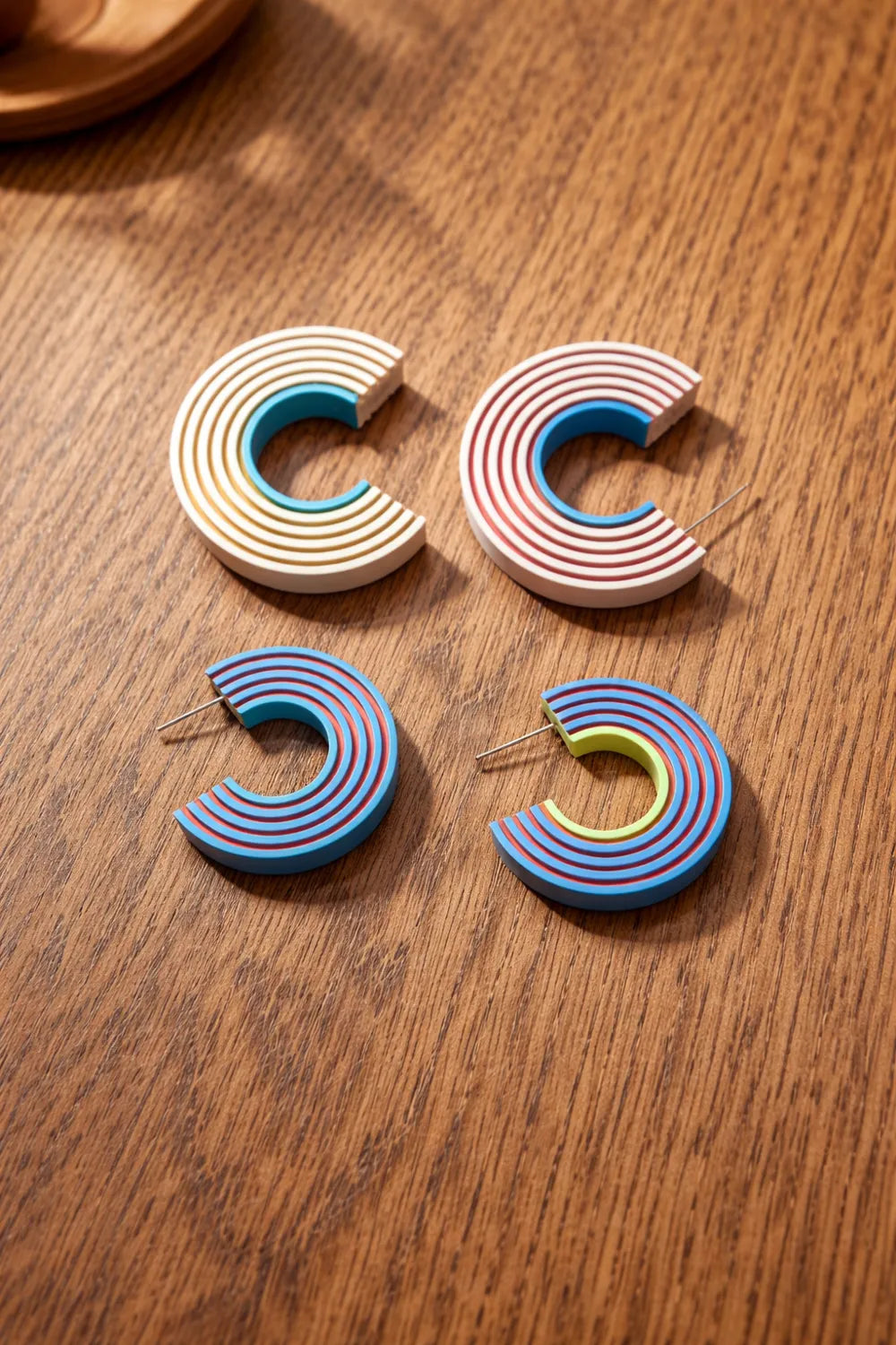 Luna Curve Earrings detail – 3D Printed Moon Jewellery by FOFUS Kerala