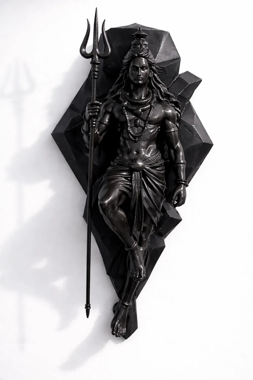 Shiva Wall Mount Sculpture angle – 3D Printed Mahadev Sacred Wall Art by FOFUS Irinjalakuda Kerala