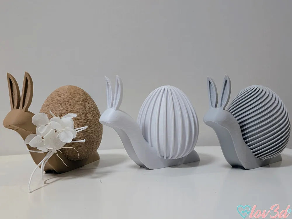 Easter Bunny Snail Texture Edition 3 – 3D Printed Whimsical Figurine by FOFUS Kerala