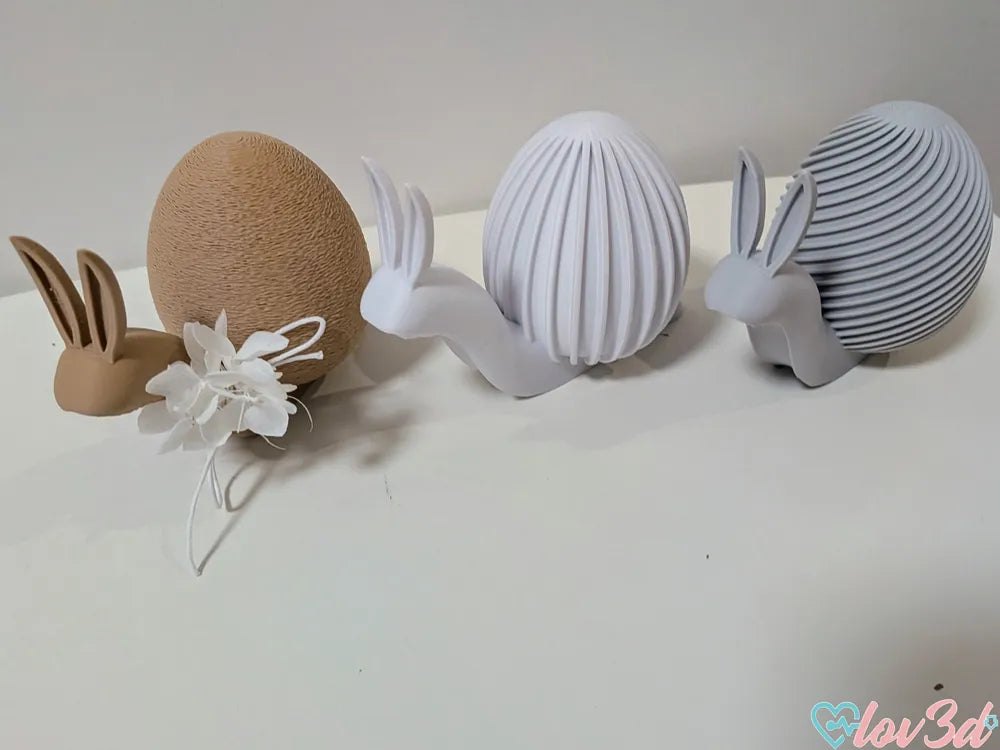 Easter Bunny Snail Texture Edition 2 – 3D Printed Whimsical Figurine by FOFUS Kerala