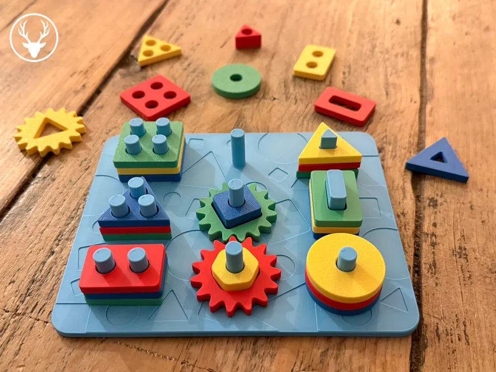 Shape Stacker Puzzle angle – 3D Printed Sort and Stack Kids Toy by MAYANS FOFUS Kerala