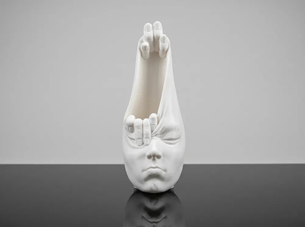 Inner Self Soul Sculpture Vase angle – 3D Printed Human Form Artistic Vase by FOFUS Kerala