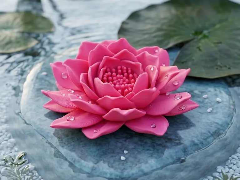 Elegant Lotus Blossom Sculpture – 3D Printed Spiritual Floral Home Decor by FOFUS, Thrissur Kerala
