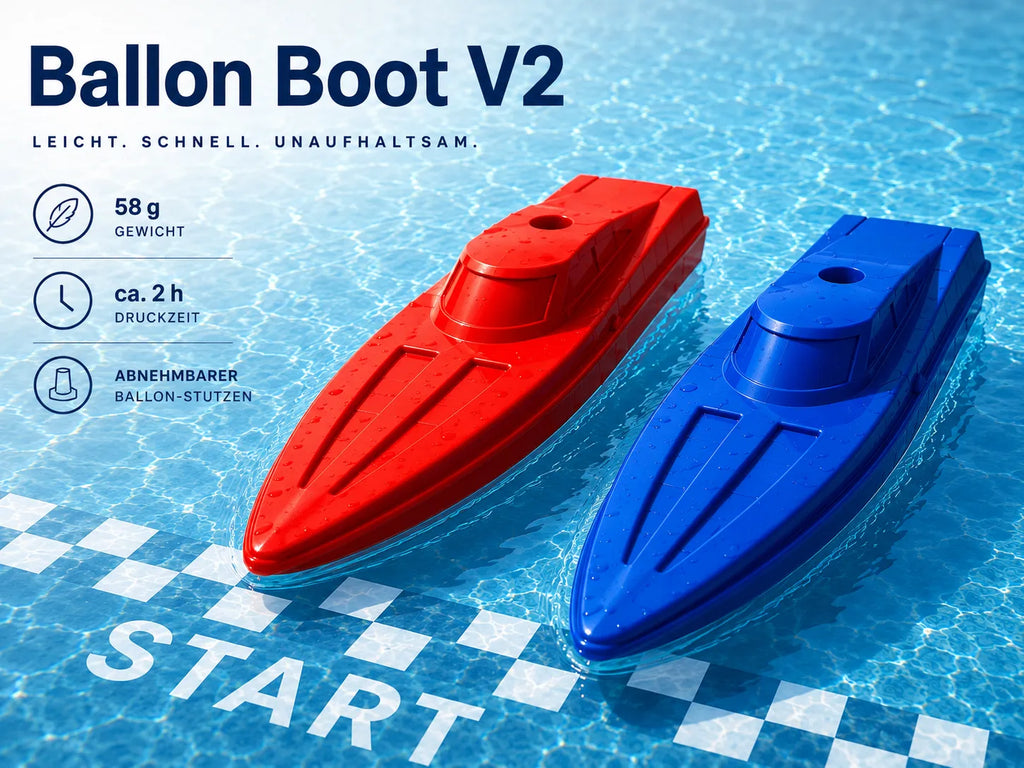 Balloon Boat V2 Speed Boat side – 3D Printed Balloon-Powered Racing Boat by FOFUS Kerala