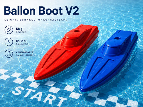 Balloon Boat V2 Speed Boat side – 3D Printed Balloon-Powered Racing Boat by FOFUS Kerala