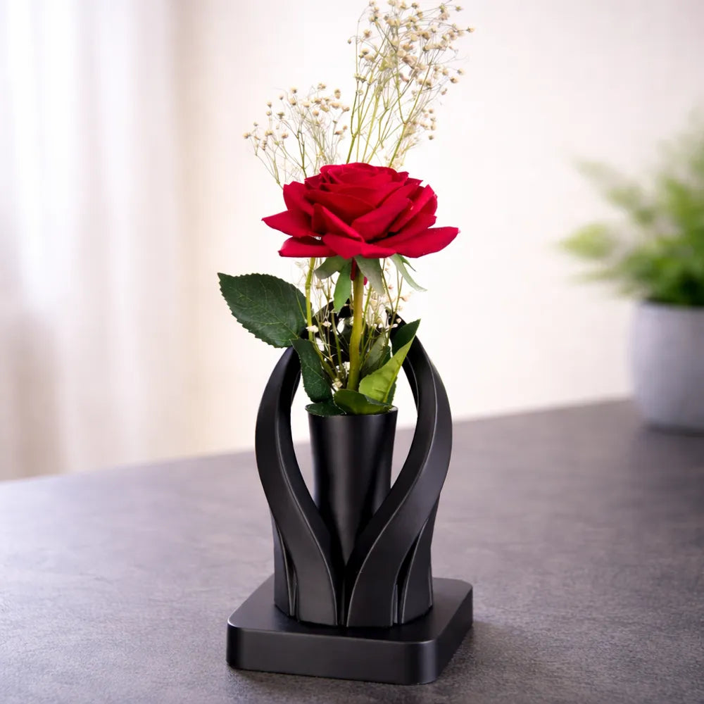 Sculptural Minimalist Vase angle – 3D Printed Architectural Vase by FOFUS Kerala