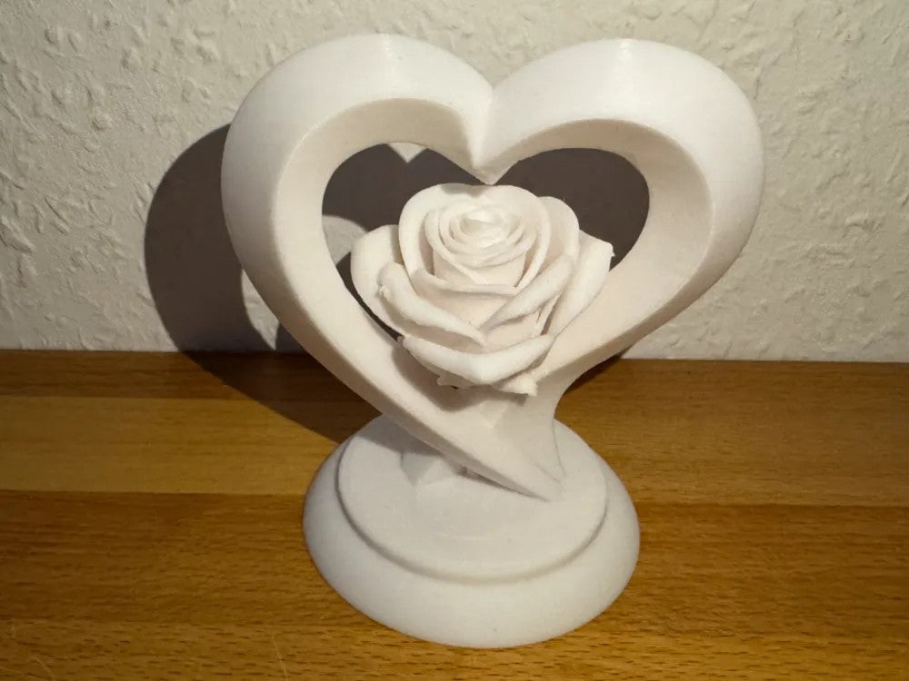 Heart with Rose Sculpture