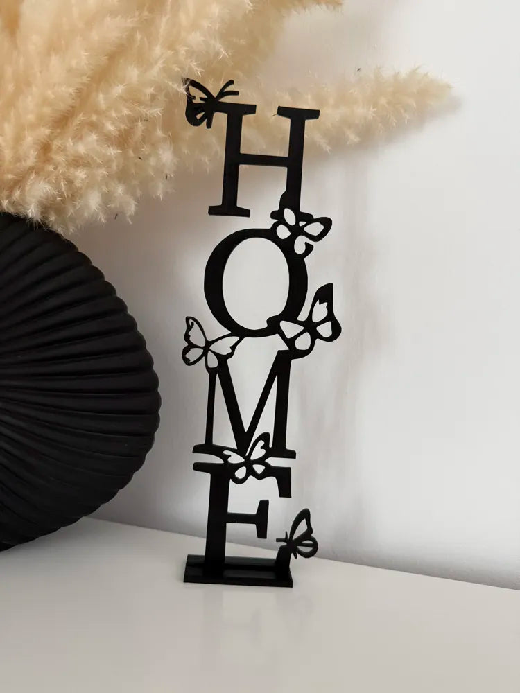 HOME Butterflies Deko angle – 3D Printed Whimsical Home Sign by FOFUS Kerala