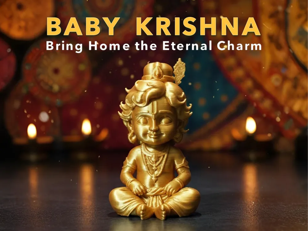 Divine Baby Krishna Figurine – 3D Printed Joyful Bal Gopal Idol by 3D Divine | FOFUS, Thrissur Kerala