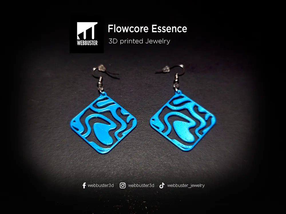 Flowcore Essence Earrings – 3D Printed Fluid Statement Earrings by FOFUS, Thrissur Kerala