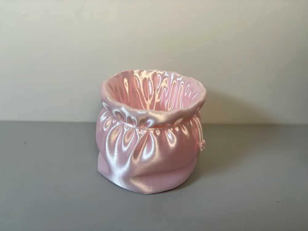 Girly Satin Drawstring Lucky Bag detail – 3D Printed Desk Organiser by FOFUS Kerala