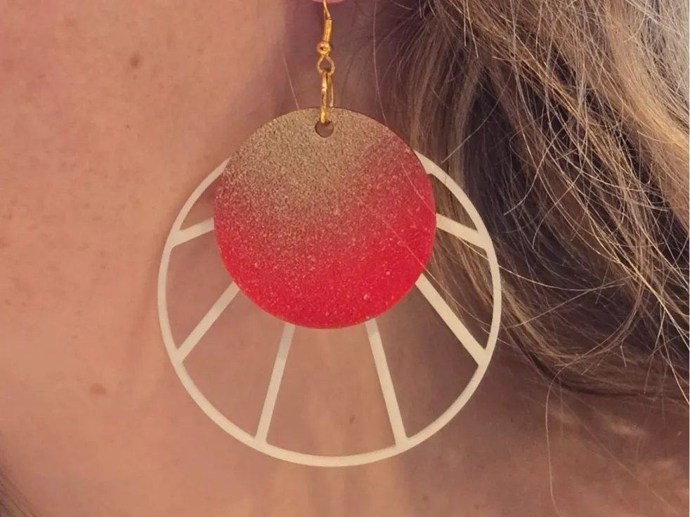 Sunset Earrings – 3D Printed Golden Hour Warm Tone Jewellery by FOFUS, Thrissur Kerala