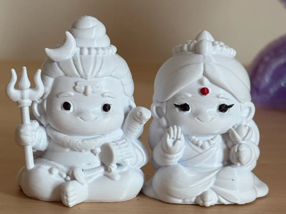 Shiva Parvati Chibi Mini Idol – 3D Printed Adorable Divine Couple by 3D Divine | FOFUS, Thrissur Kerala