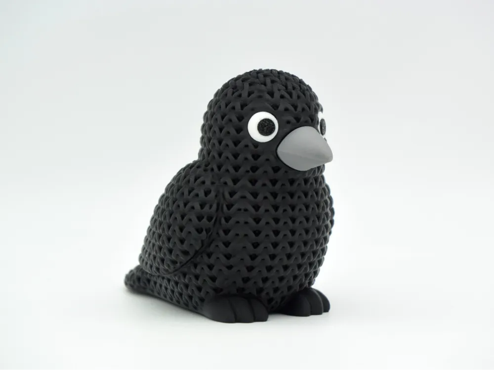 Knitted Crow Decorative Figurine – 3D Printed Gothic Whimsical Bird Sculpture by FOFUS, Thrissur Kerala