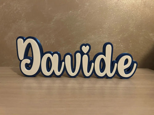 Cursive Heart Name Sign angle – 3D Printed Romantic Custom Decor by FOFUS Kerala