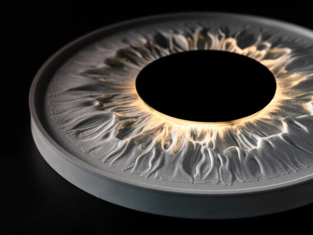 Iris Flower Lamp detail – 3D Printed Botanical Sculptural Table Lamp by FOFUS Kerala