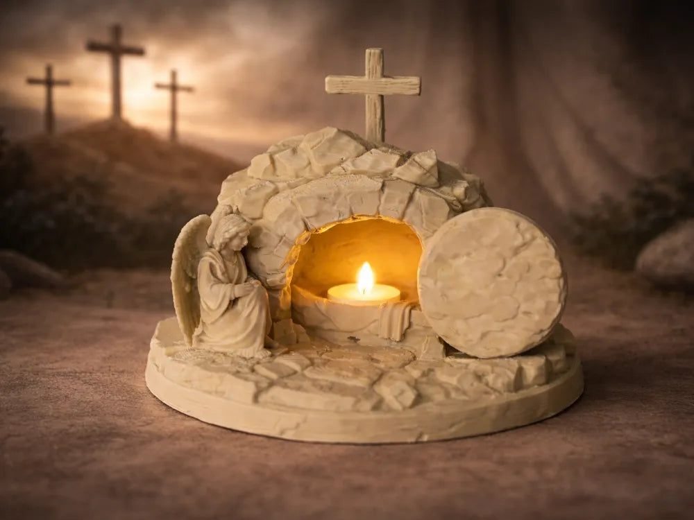 He Is Risen Easter Tealight Holder – 3D Printed Christian Decor by 3D Divine | FOFUS, Thrissur Kerala