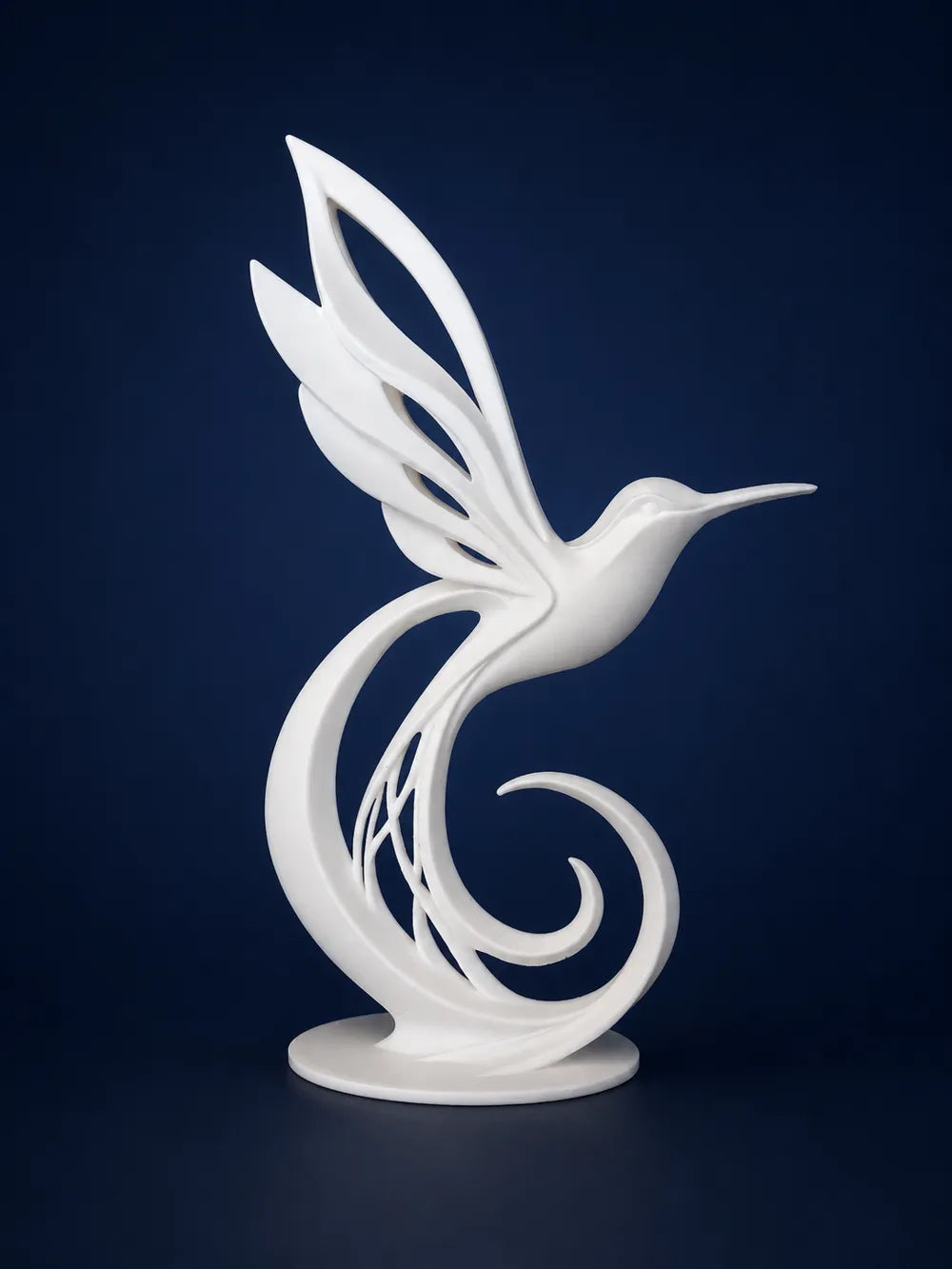 Modern Hummingbird Art Sculpture angle – 3D Printed Decorative Bird Wall Art by FOFUS Kerala