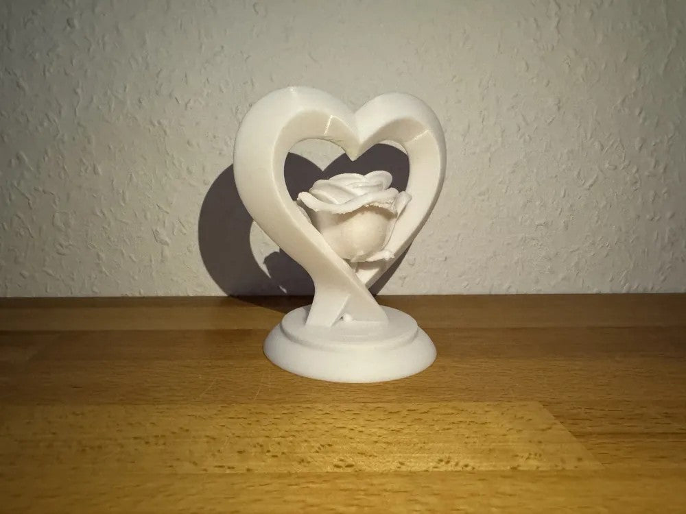 Heart with Rose Sculpture