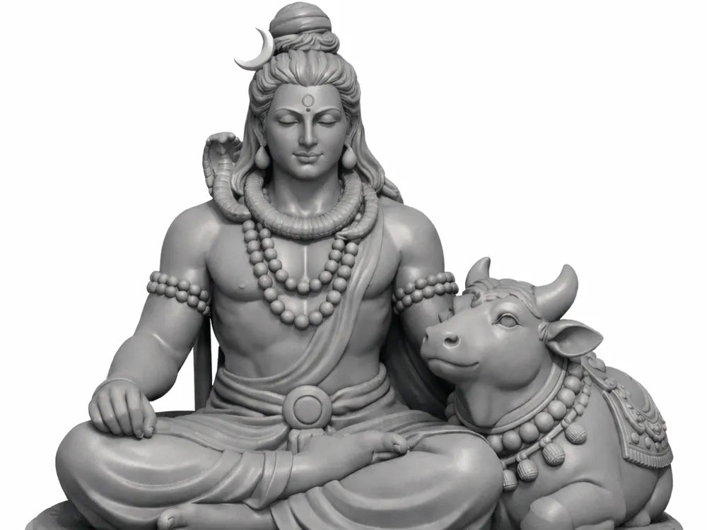 Lord Shiva with Nandi Statue – 3D Printed Sacred Duo Idol by 3D Divine | FOFUS, Thrissur Kerala