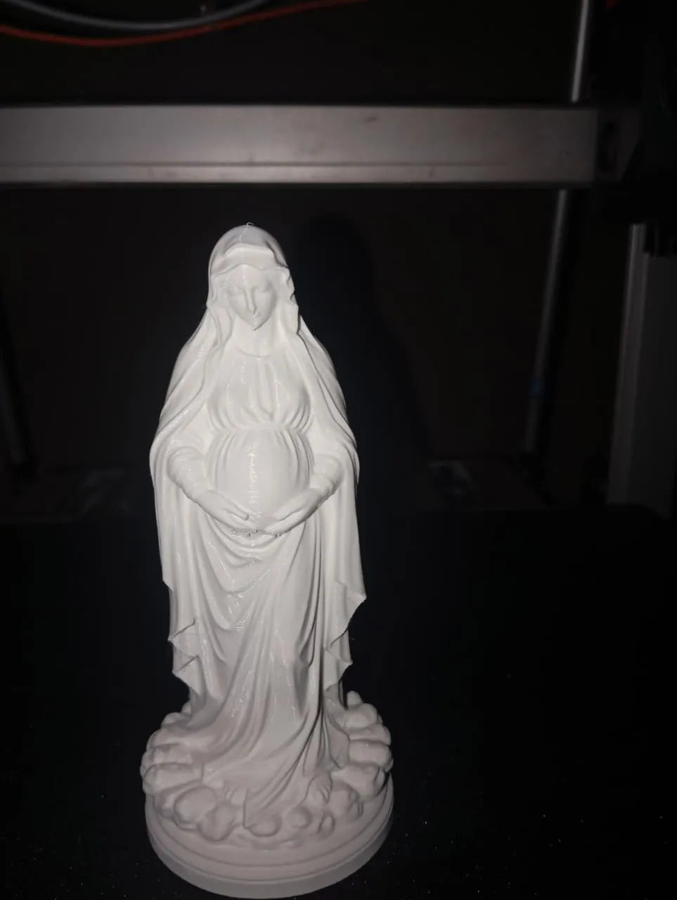 Pregnant Virgin Mary Sculpture angle – 3D Printed Unique Marian Idol by FOFUS Kerala