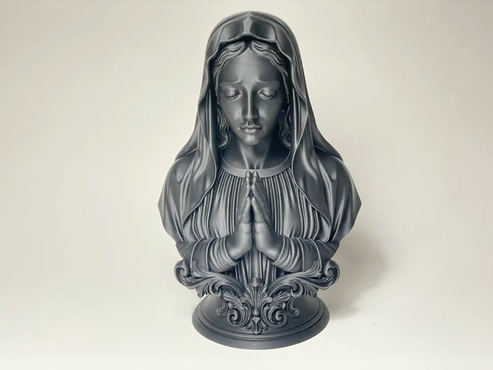 Virgin Mary Classical Bust angle – 3D Printed Prayerful Marian Statue by FOFUS Kerala