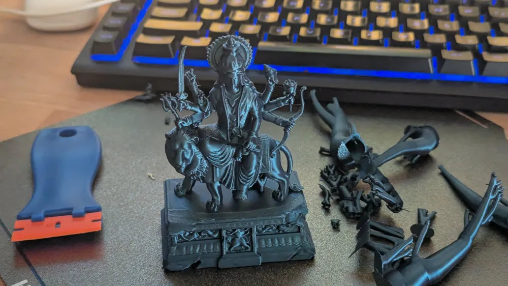 Maa Durga 3D Printed Idol angle view – Premium Sacred Murti by 3D Divine FOFUS Kerala