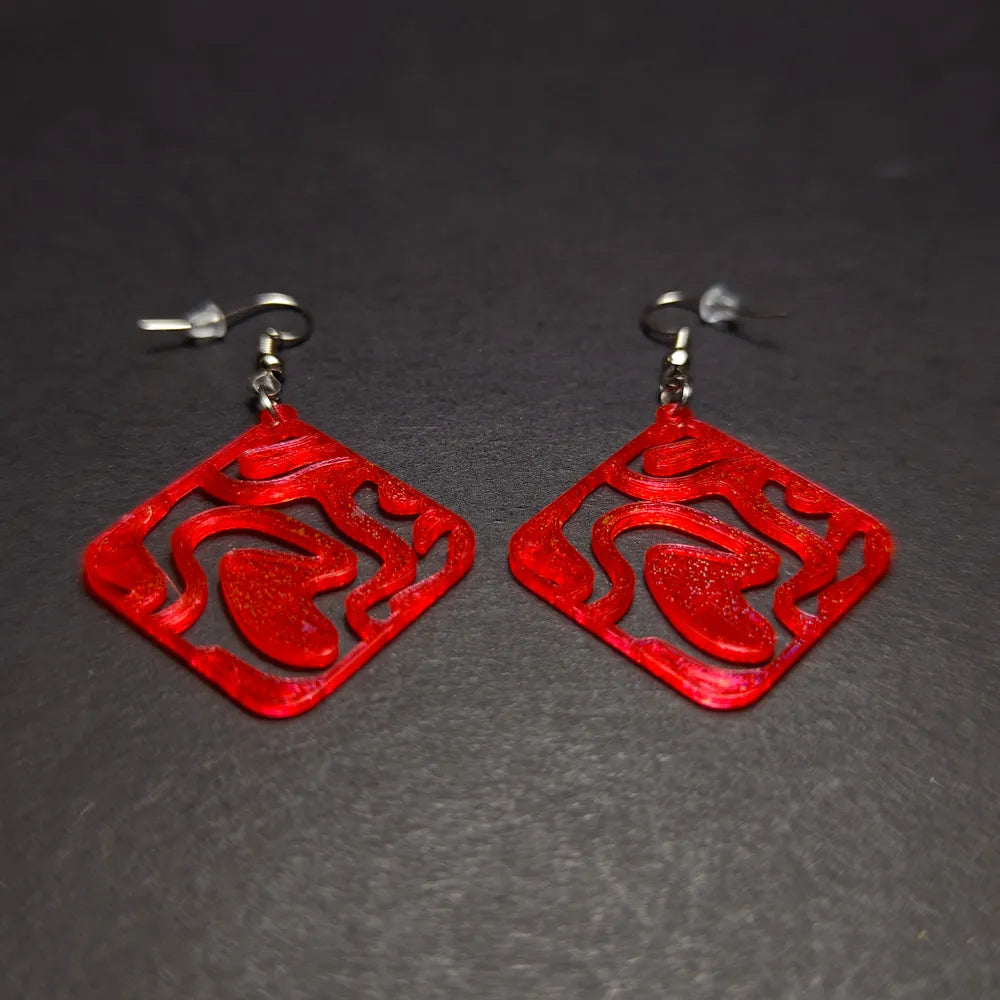 Flowcore Essence Earrings detail – 3D Printed Statement Jewellery by FOFUS Kerala