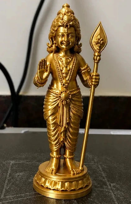 Bala Murugan Vel Statue angle – 3D Printed Tamil Kartikeya Child Idol by FOFUS Kerala