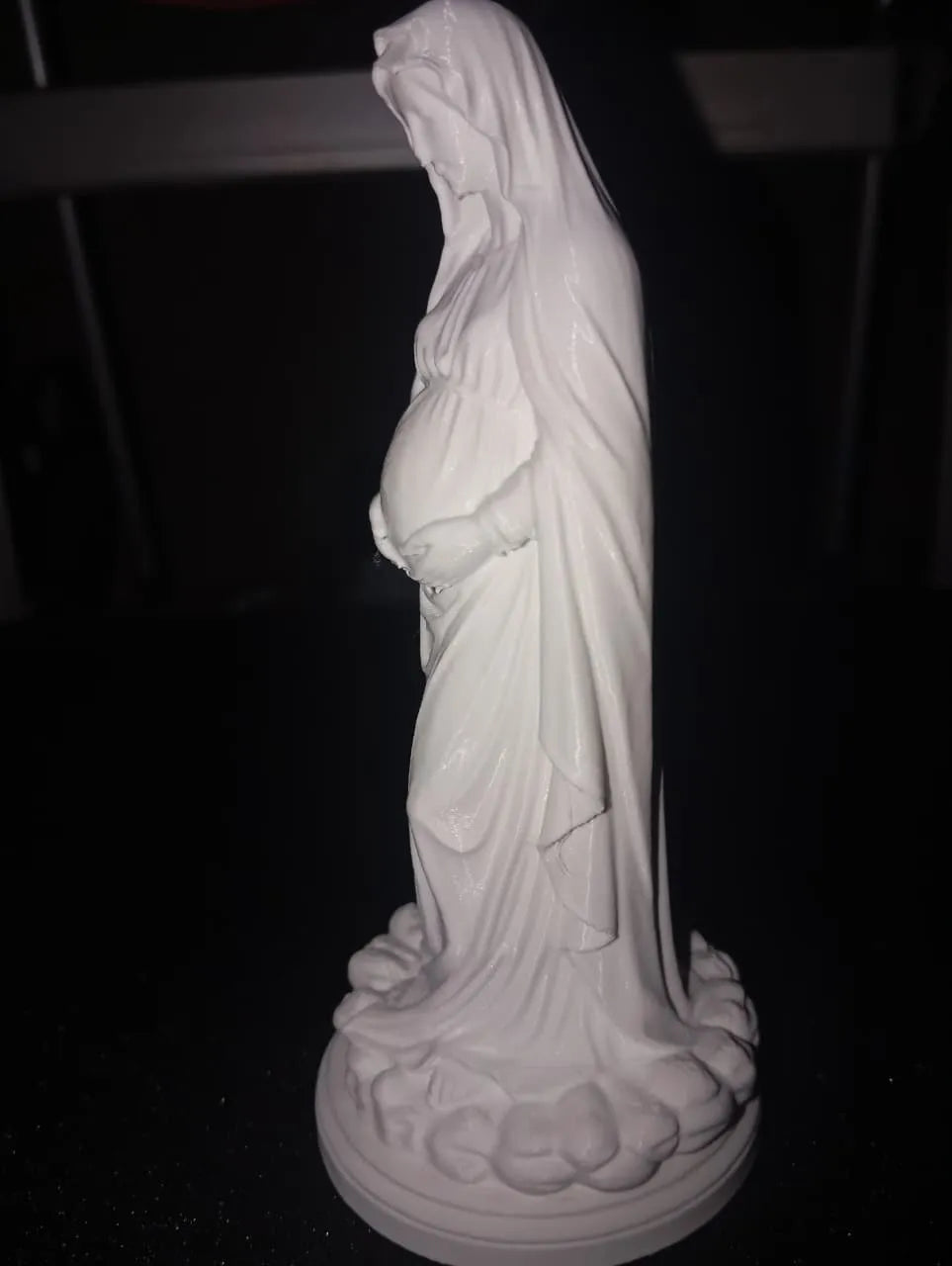 Virgin Mary Pregnancy Sculpture detail – 3D Printed Devotional Marian Art by 3D Divine FOFUS Kerala