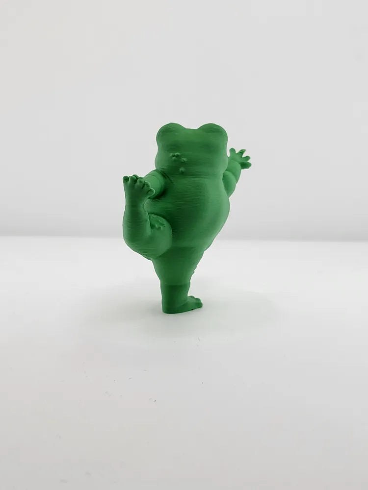 Zen Frog Yoga Figure angle – 3D Printed Meditating Frog Desk Decor by FOFUS Kerala